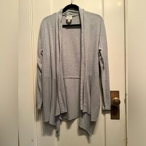 Grey Cardigan Sweater with Flare